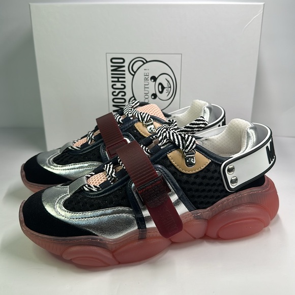 New Authentic MOSCHINO Roller Skates laminated teddy shoes - Picture 8 of 15